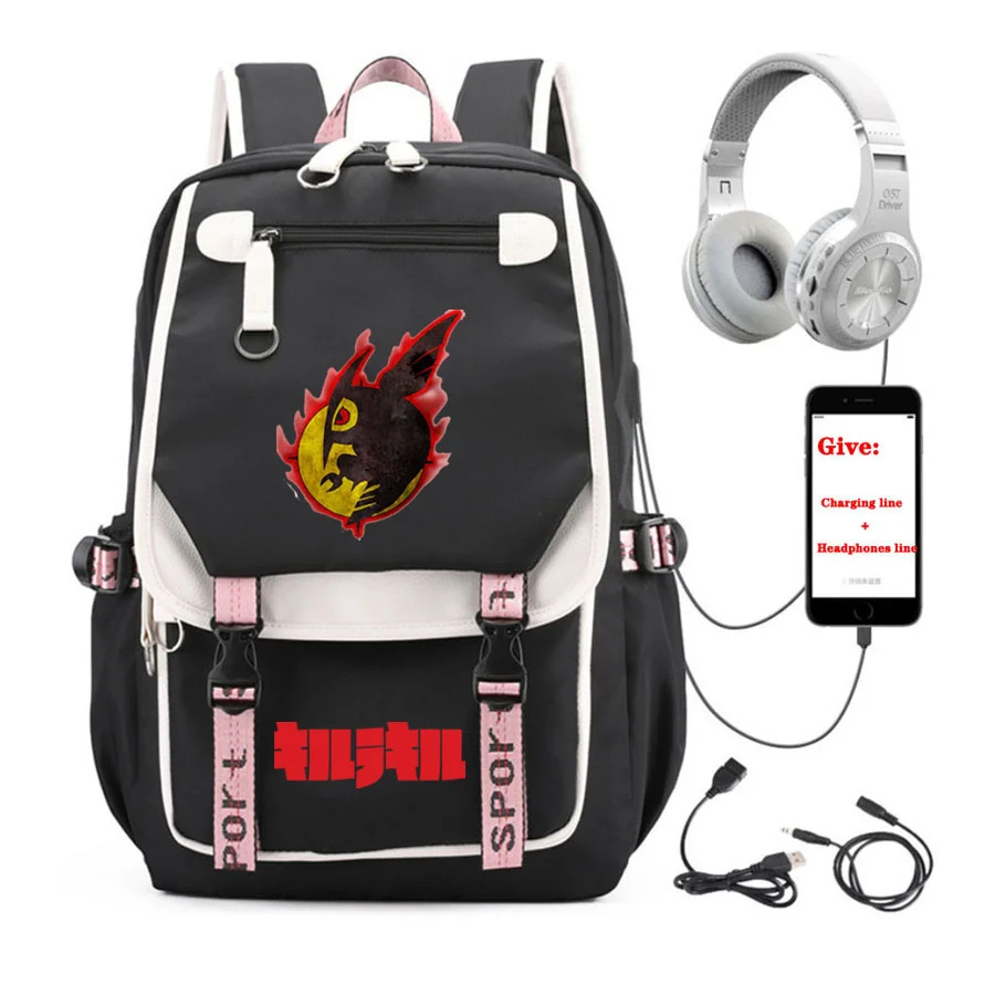 

USB-зарядка, Подростковый ноутбук, рюкзак аниме Akame ga KILL! Рюкзак для женщин и мужчин, дорожный рюкзак, Студенческая школьная сумка для книг
