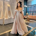 2021 элегантное розовое платье для выпускного вечера с блестками женское длинное вечернее платье-трапеция с открытыми плечами женское платье для вечевечерние НКИ