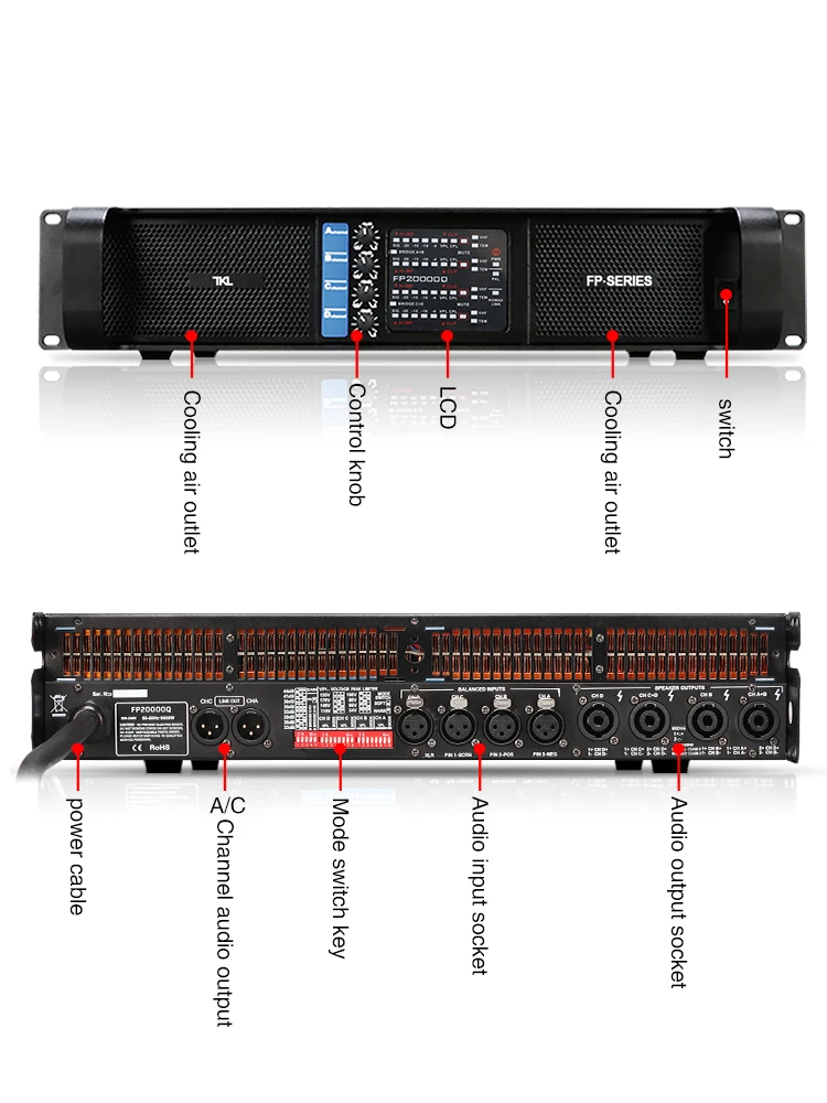 Усилитель мощности TKL dj 4*2500 Вт класс TD 4 канальный линейный ряд FP10000Q