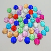 200 mixed color flatback acrylic dotted round rhinestone cabochon dome 8mm