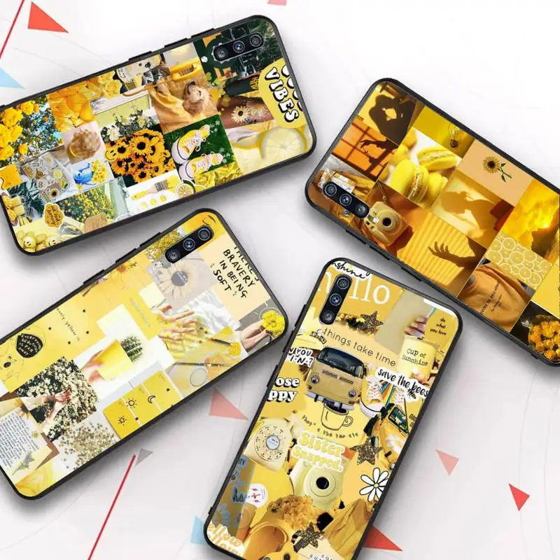 

Aesthetic Yellow Phone Case for Samsung Galaxy A 51 30s a71 Soft Silicone Cover for A21s A70 10 A30 Capa