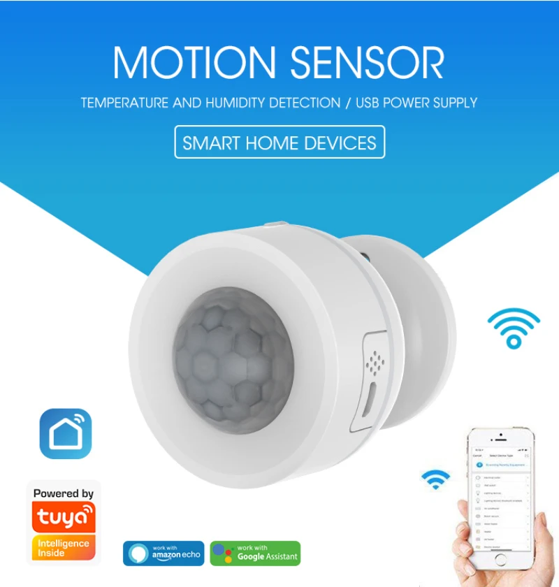 Умный инфракрасный датчик температуры и влажности движения с Wi Fi дистанционным