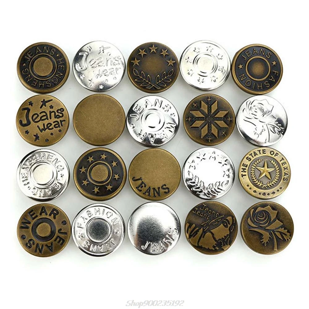 

Perfect Fit Button for Jeans Trousers Increase Reduce Waist Replace Fastening Kit secure-lock Sewing fastener DIY Jy29 20