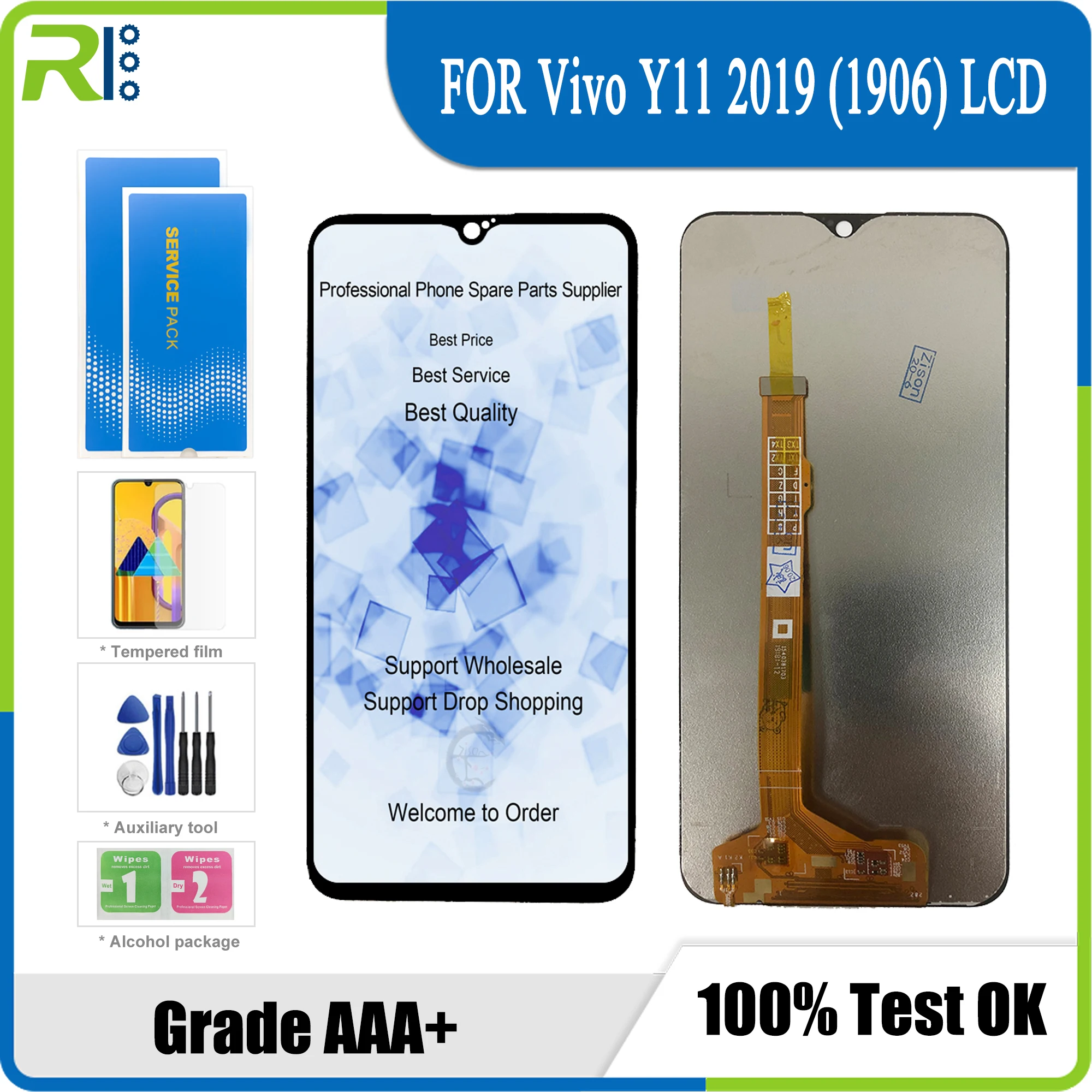 

6.35 "LCDs For Vivo Y11 2019 (1906) Display Touch panel Bildschirm sensor Digitizer modul Montage 720x1544 for vivo Y11 2019 LCD