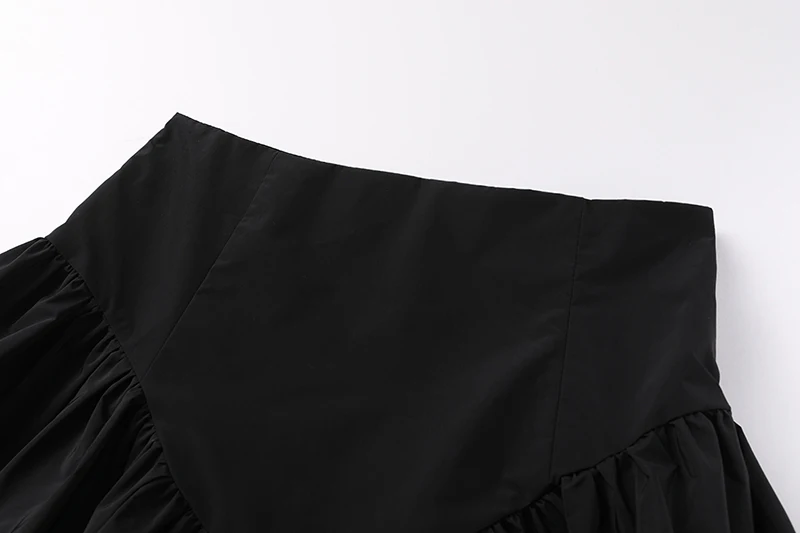 

[EAM] High Elastic Waist Black Pleated Temperament Mini Half-body Skirt Women Fashion Tide New Spring Summer 2021 1DD8971