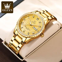 olevs new business mens mechanical watches waterproof golden steel brand luxury automatic wristwatch clock relogio masculino