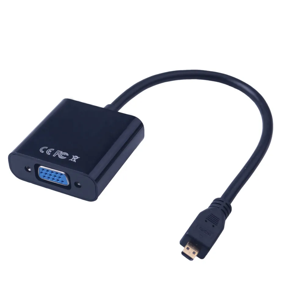 Кабель адаптер Micro HDMI совместимый с VGA цифровой аналоговый аудиопреобразователь
