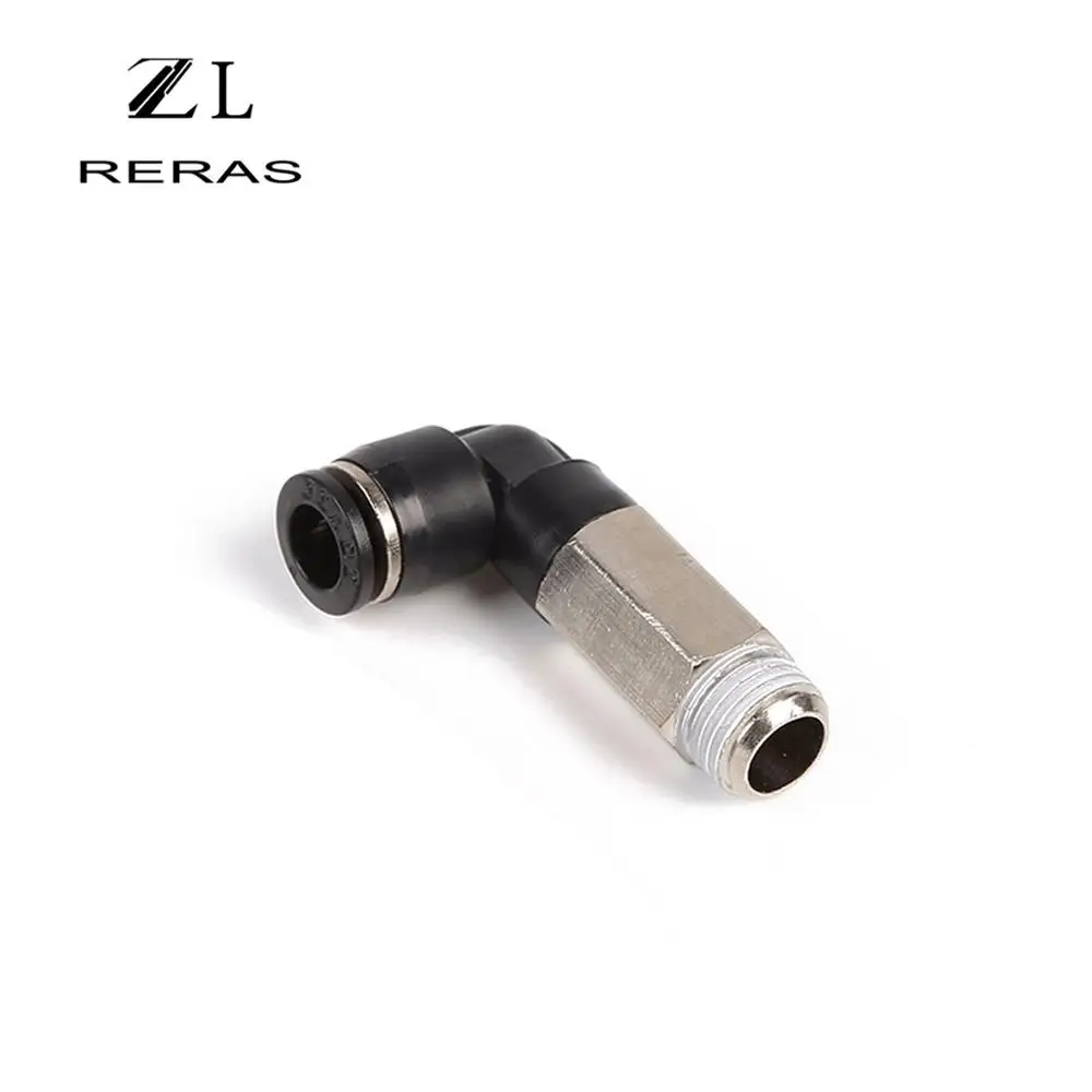 Черный PLL Удлиненный тип Пневматический мужской локоть соединитель трубка