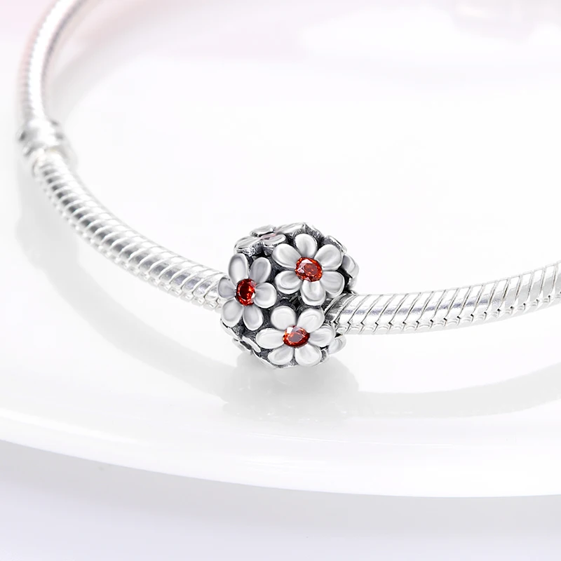 

2021 New Full Flower Pattern Beads Fit Original Pandora Bracelet Women 925 Sterling Silver Pendant Diy Jewelry Free Shipping