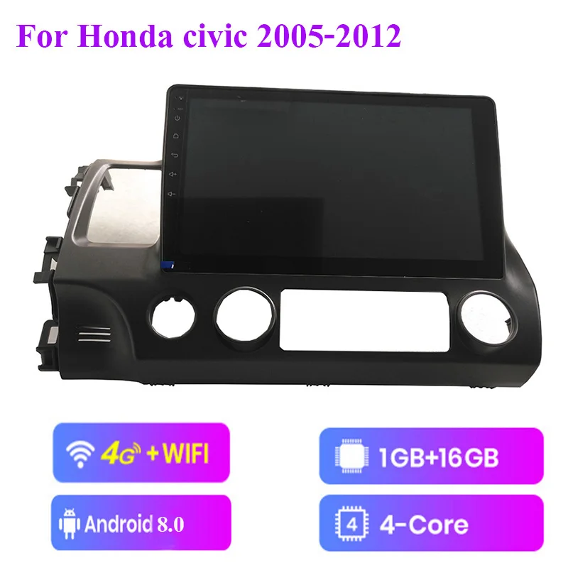 

4G wifi android 8,1 Авторадио для honda civic 2006-2011 с 4-ядерным управлением рулевым колесом HD экран 1024x600 10 дюймов скидка
