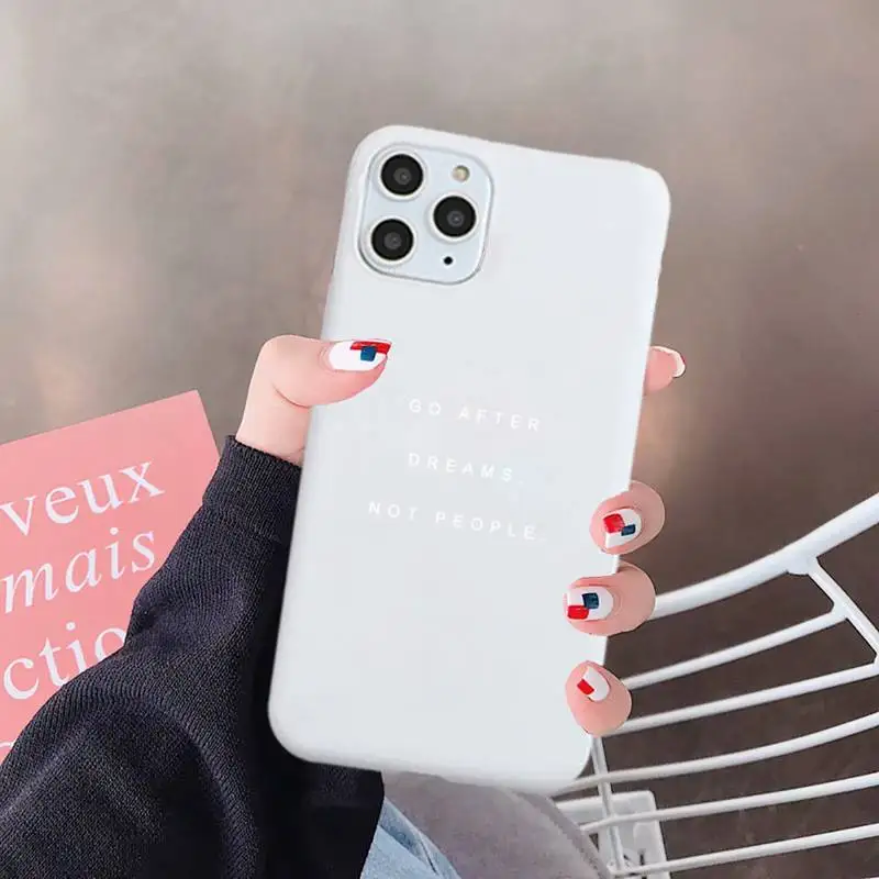 

text letters pink white Phrase art Phone Case Candy Color for iPhone 6 7 8 11 12 s mini pro X XS XR MAX Plus