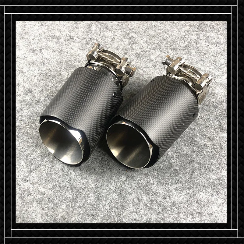 Наконечник Выхлопной Трубы из углеродного волокна матовый черный один шт.