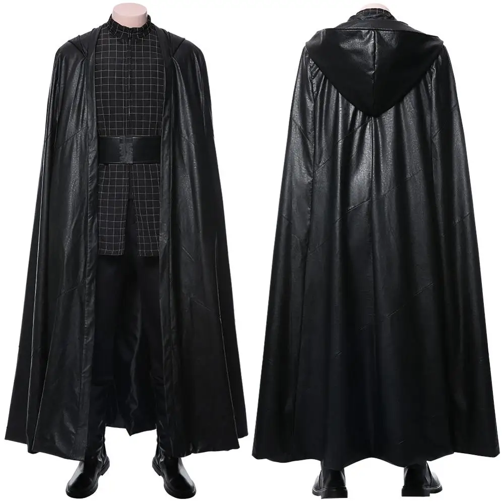 Звезда 9: Скайуокер Кайло Рен Косплэй взрослый костюм Для мужчин Топ и штаны плащ