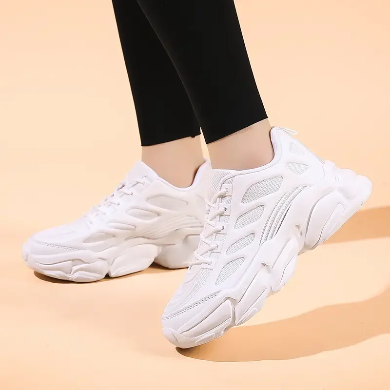 

High Quality Unisex Platform Sneakers Breathable Mesh Man Women Casual Vulcanize Shoes Lightweight Non-Slip Student Sports Shoes