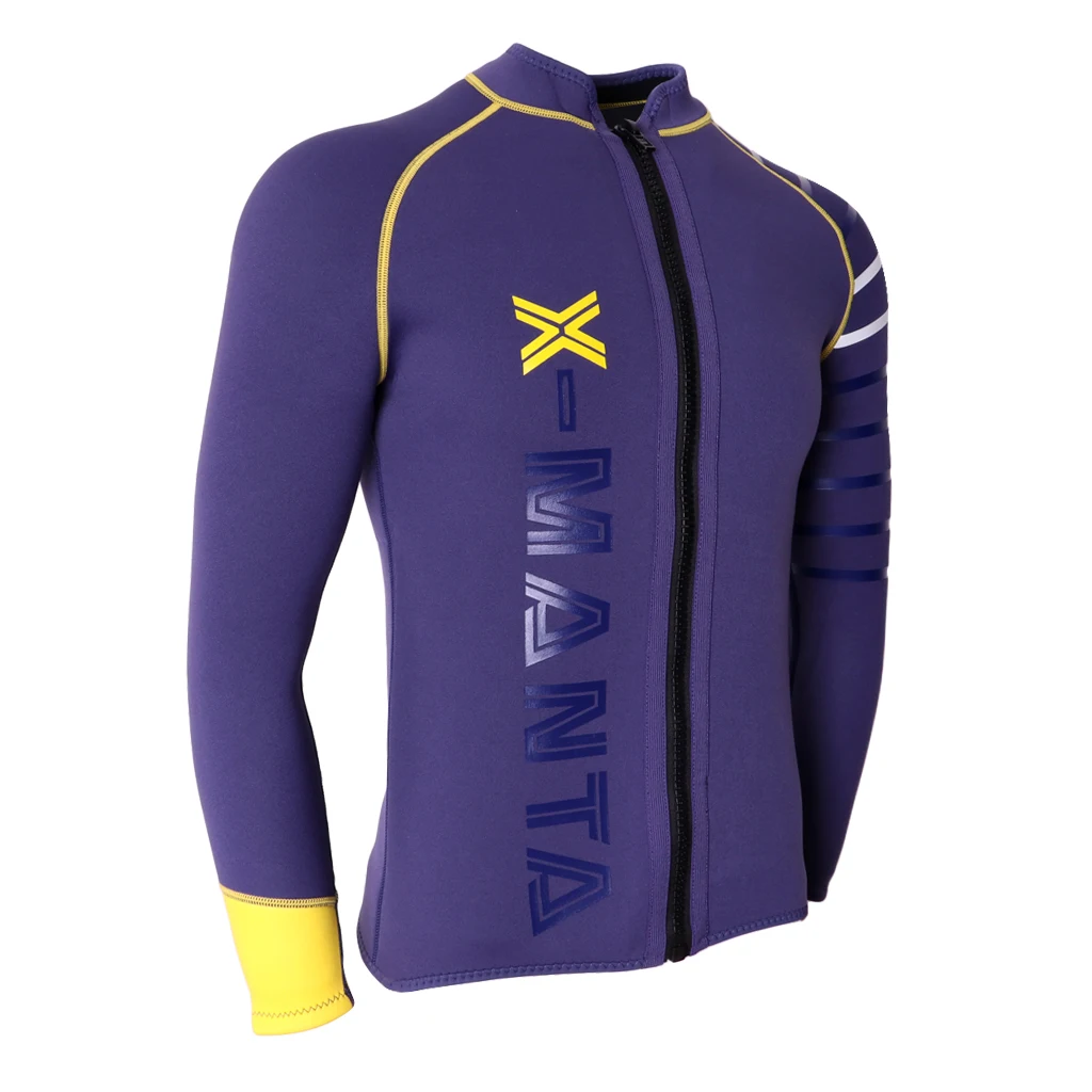 2XL Purple Мужские 3 мм неопрен Дайвинг Купальник гидрокостюм куртка для подводного плавания сёрфинга подводное плавание и водные виды спорта мужские Гидрокостюмы куртка - Цвет: 2XL Purple