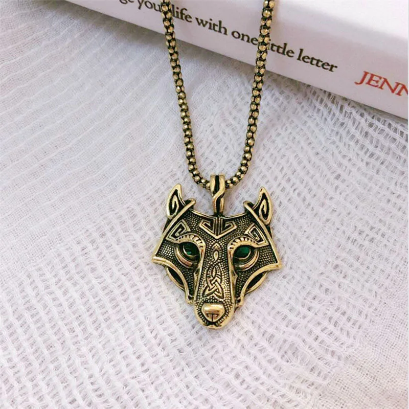 Винтажное ювелирное ожерелье с подвеской в стиле норвежских викингов головой