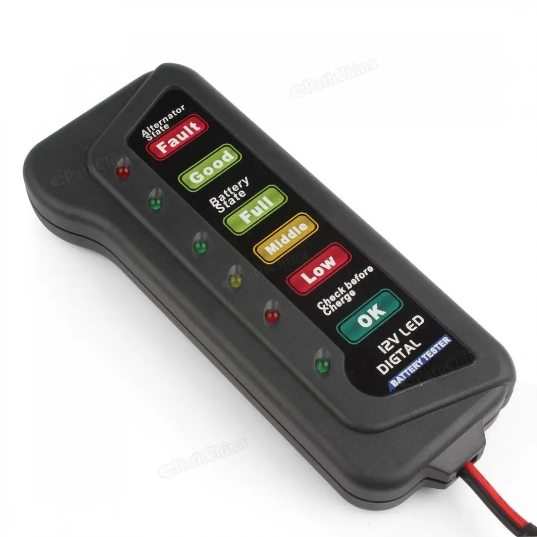 Тестер 12 В для автомобиля мотоцикла цифровой генератор с 6 светодиодными
