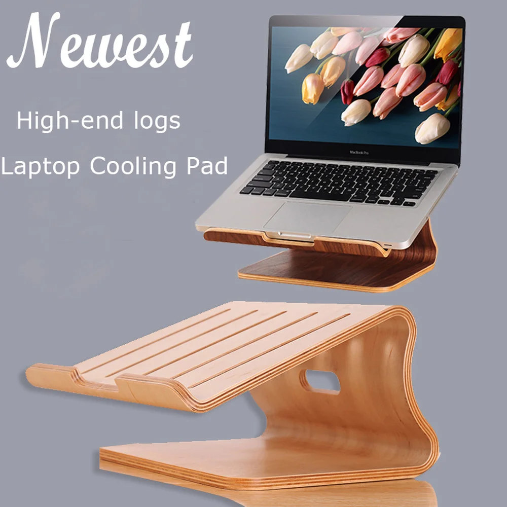 

2021 Newest Laptop Cooling Pad Walnut Birch macbook cooling base wooden laptop cooling bracket Laptop universal