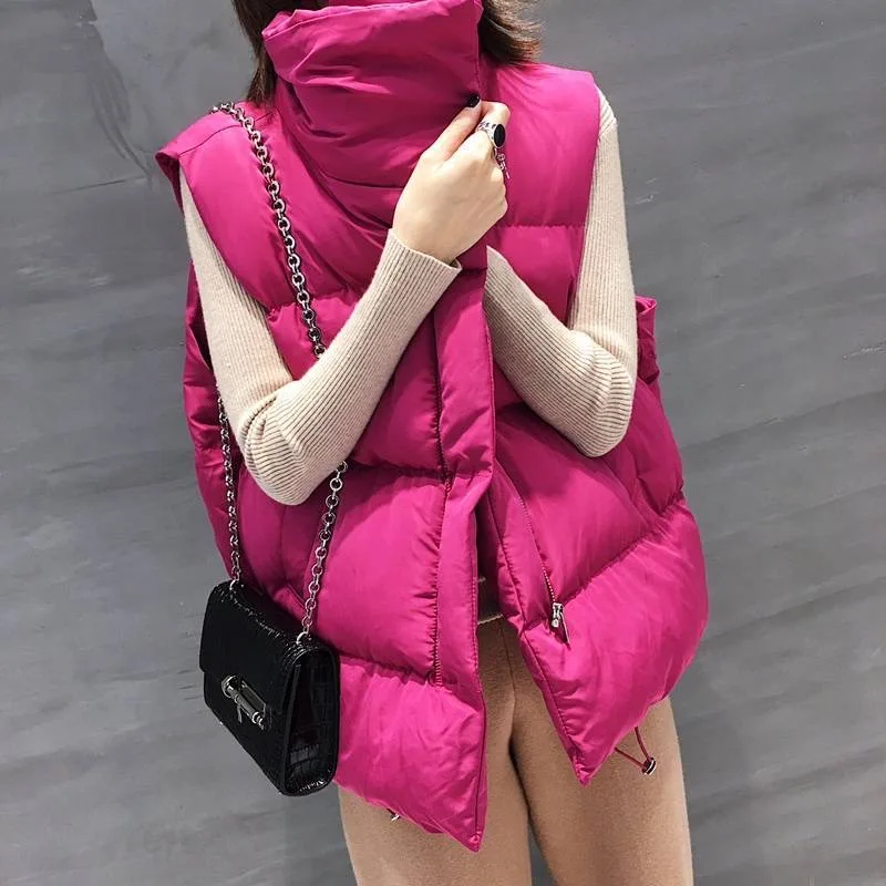 

Mei red waistcoat bread dress female autumn and winter new Korean fashion versatile thickened vest womens vest