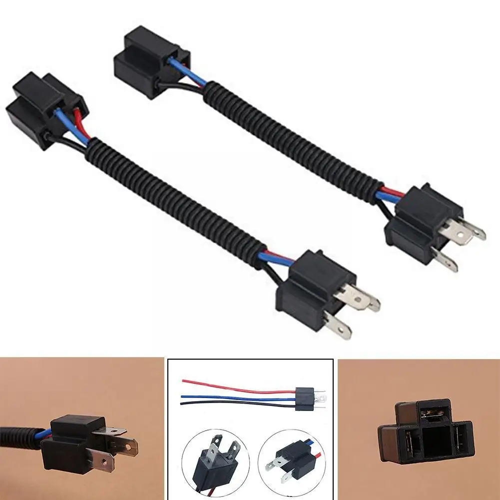 

Pair Car Headlight Connectors H4/HB2 To H13/9008 Conversion Harness Wiring Nylon Plug With Converter I1E9