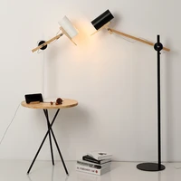 european style solid wood iron floor lamp for living room adjustable angle standing light study room office lighting decor
