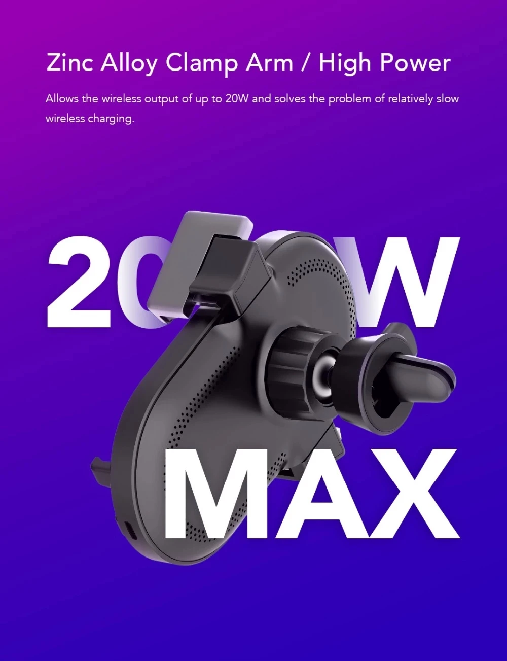 Xiaomi ZMI WCJ10 20W Qi Беспроводное Автомобильное зарядное устройство с автомобильным зарядным устройством Быстрая зарядка держатель телефона для iPhone Xiaomi huawei samsung