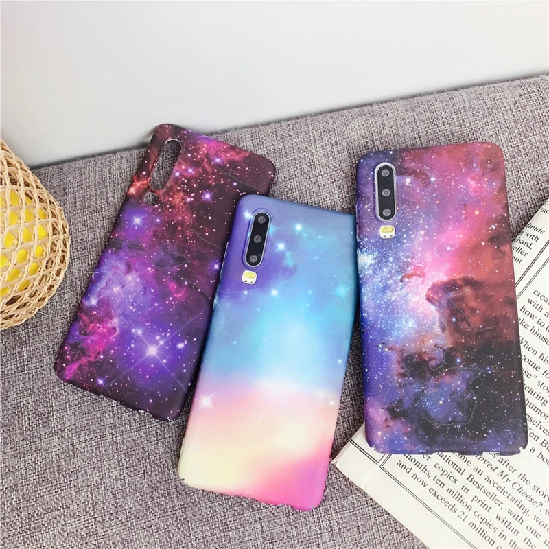 Luminous Case for Huawei P30 P20 Pro Lite Nova 4e 3e Honor 10 P Smart 2019 Cases Matte Hard HD Stars Shockproof Cover Funda |