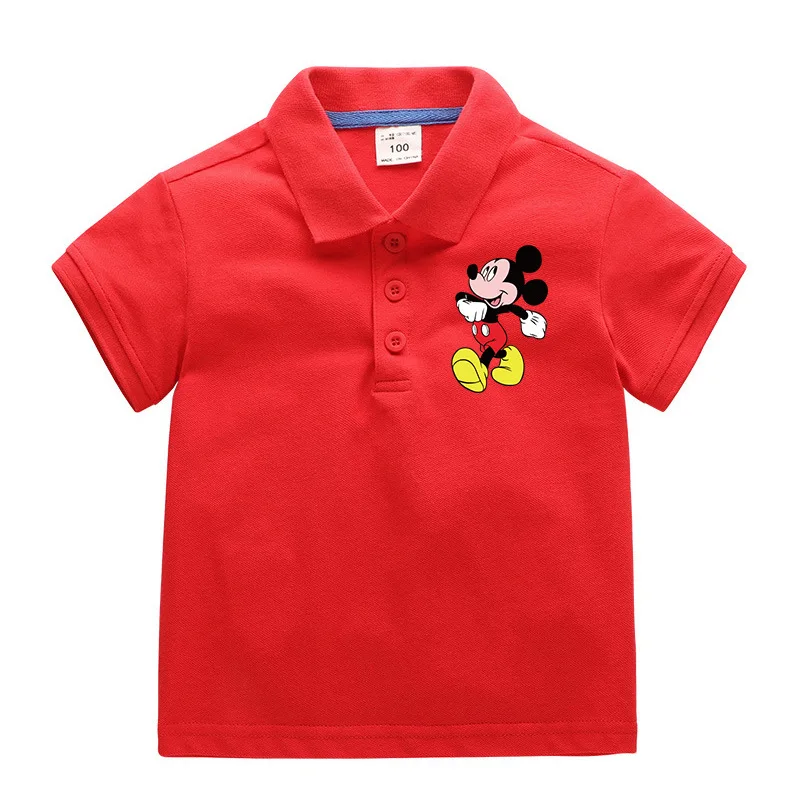 

Disney Mickey Children's Child Girls Lapel T-shirt 100% Cotton Summer Polo Shirt Short-Sleeved Baby Cute T-shirt