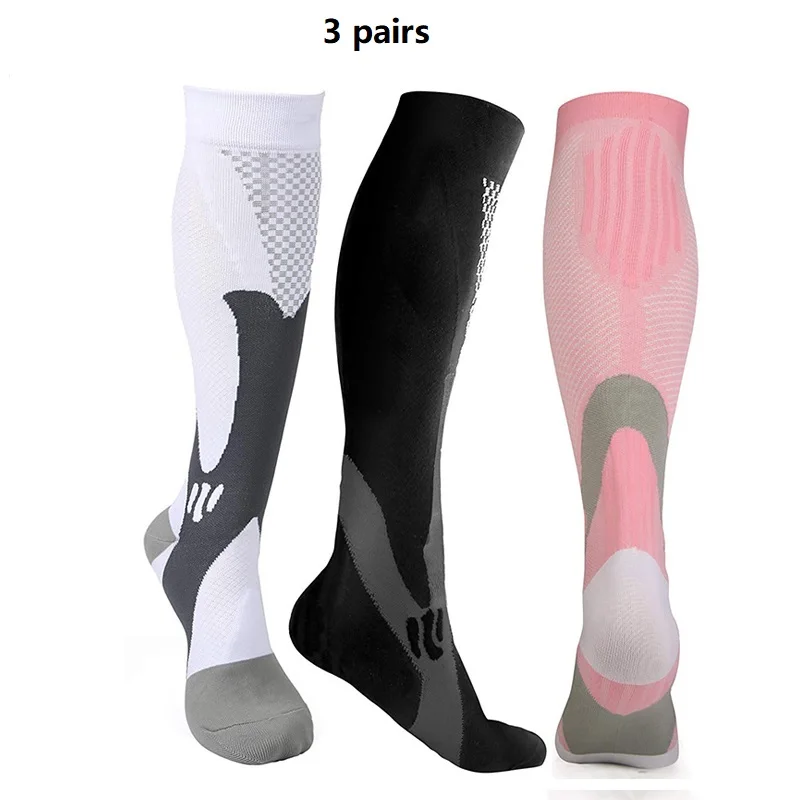Calzino A Compressione 3 Pairs Knee High Nurse Compression Sock Chaussette De Compression Calcetines De Compresion