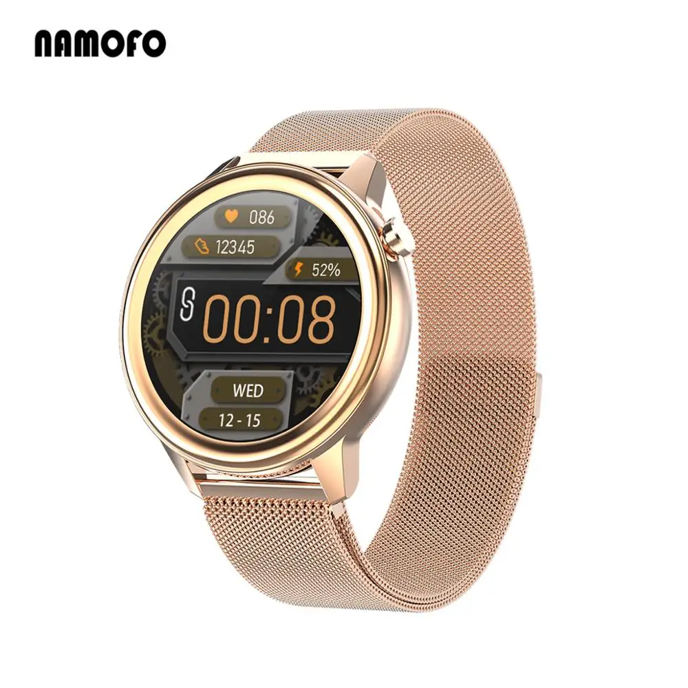

Men's Women's Sports Smart Watch 1.3 Inch Full Touch Screen Fitness Heart Rate Blood Pressure Temperature Monitoring Smartwatch