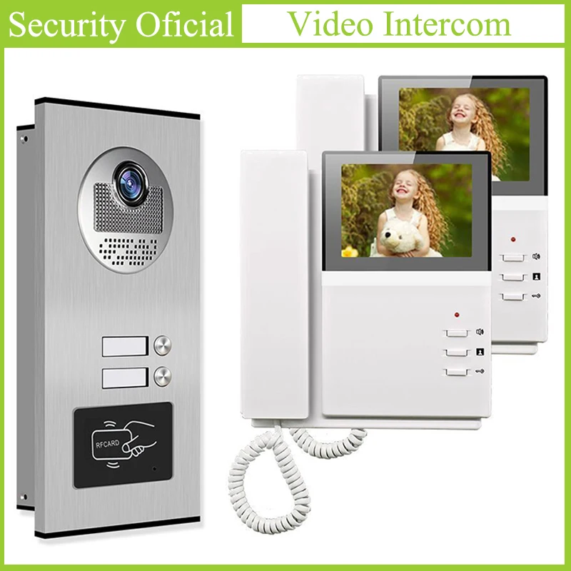 Один два Простая установка мульти квартира здание видео дверь телефон дверной