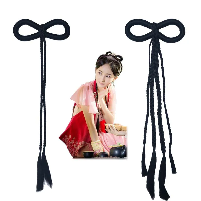 

long briad hair accessories chinese ancient dynasty butterfly knot hair products princess cosplay antique photography