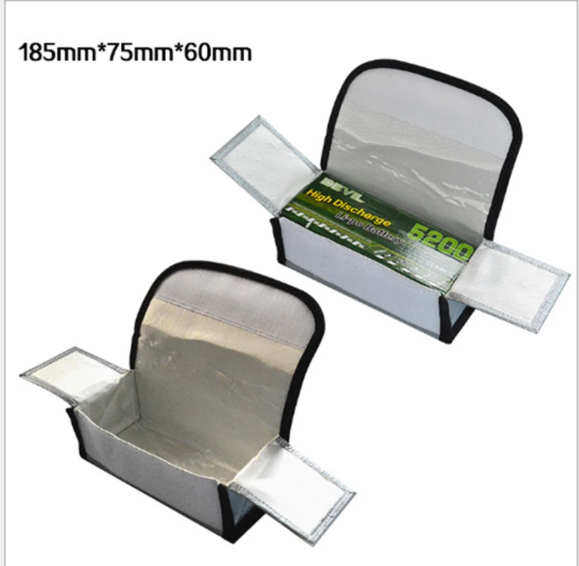 5 шт. 185x75x60 мм Портативный огнестойкий взрывозащищенный Lipo-аккумулятор сумка