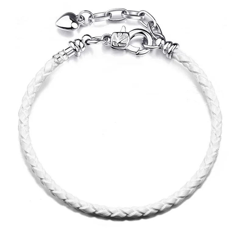 

New Classic Authentic Silver Color Lobster Buckle Leather Fit Original European Charm Love Bracelets Women DIY Jewelry Gifts
