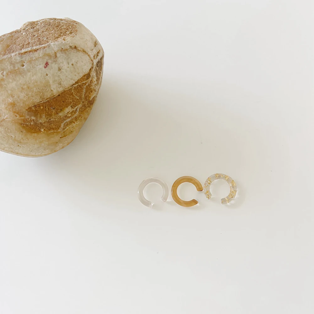 

3PCS/SET Korean Candy Color Ear Bone Clips Transparent Resin Ear Cuff Harajuku Earring Set For Women Girls Fashion Jewelry