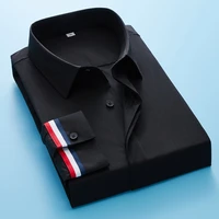 shirt men 2021 new mens fashion casual stretch high quality epaulettes slim long sleeve mens boutique shirt