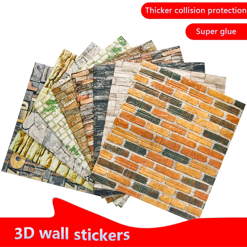 70x77 см 3D кирпичная Настенная Наклейка s DIY Декор самоклеящиеся водонепроницаемые