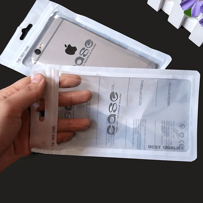 

50Pcs 4 Sizes Neutral Plastic Zip Lock Cell Phone Case Bags PP Pouch Bags Accesorries Packaging Sealing Pouch for iPhone Samsung