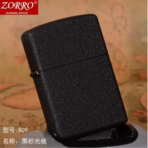 Оригинальная зажигалка zorro с двумя струями пламени, ветрозащитная Белая Стальная внутренняя подкладка, медный чехол, газовая надувная Зажигалка для прикуривателя - Цвет: matte black