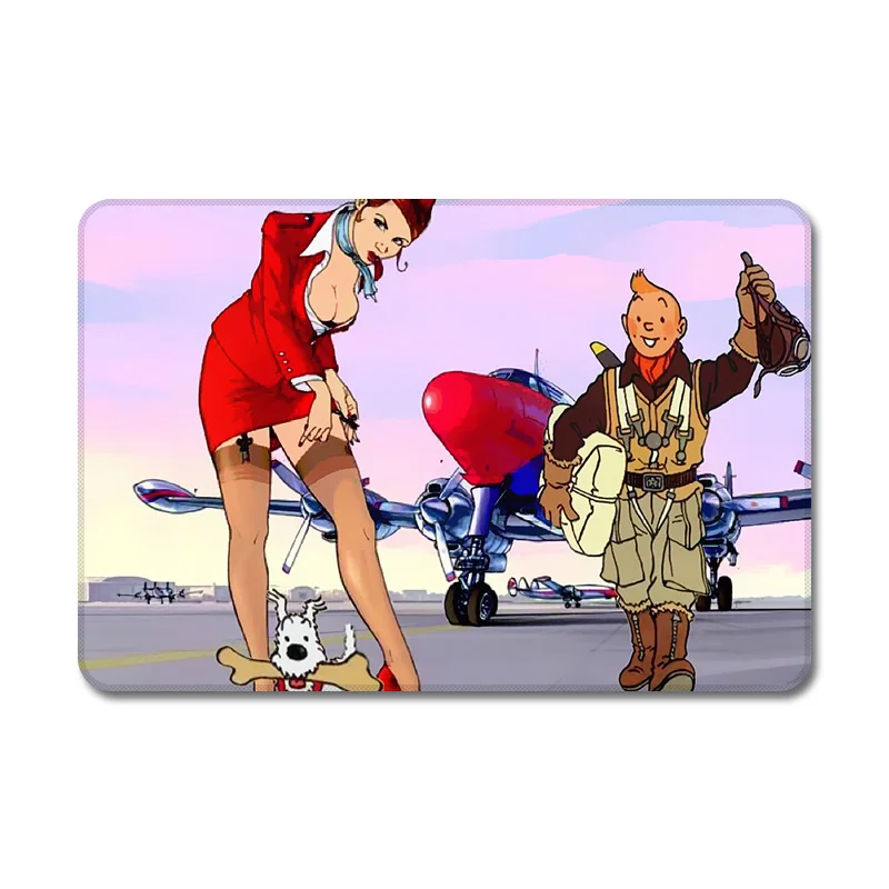 Французский комиксы Tintin крутой дизайн Натуральная Резина Настольный коврик для