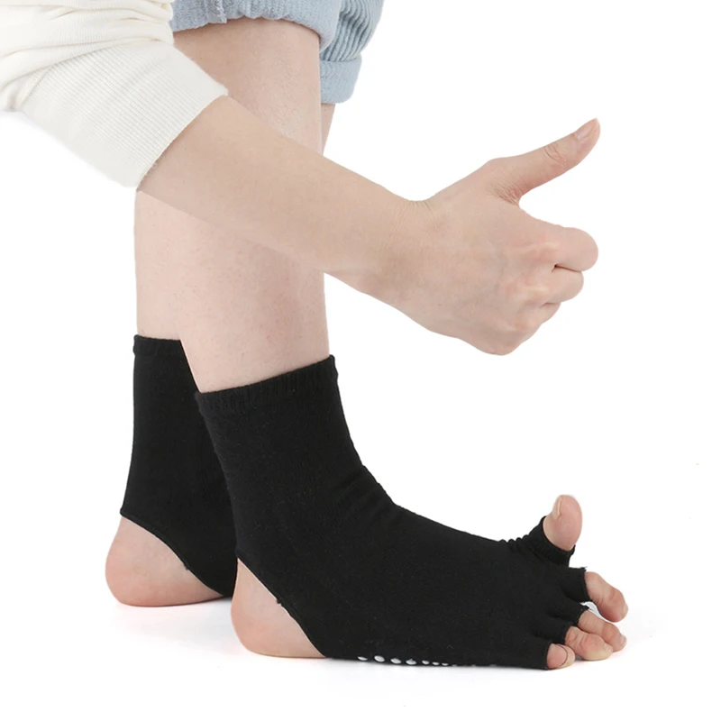 Женские носки для йоги хлопковые нескользящие танцев пилатеса фитнеса дышащие