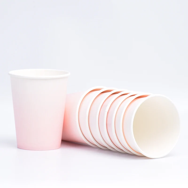 8 шт конфеты Макаруны пастельных бумажные тарелки и стаканы соломинки розовый