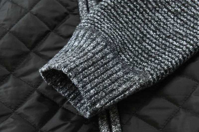 Мужской зимний толстый флисовый свитер Осенний теплый вязаный куртки кардиган