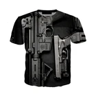 Новый летний 3D пистолет футболки Забавные 3d печатных уличная пистолет Беретта футболка модные повседневные футболки с короткими рукавами в стиле панк пистолет 3d футболки