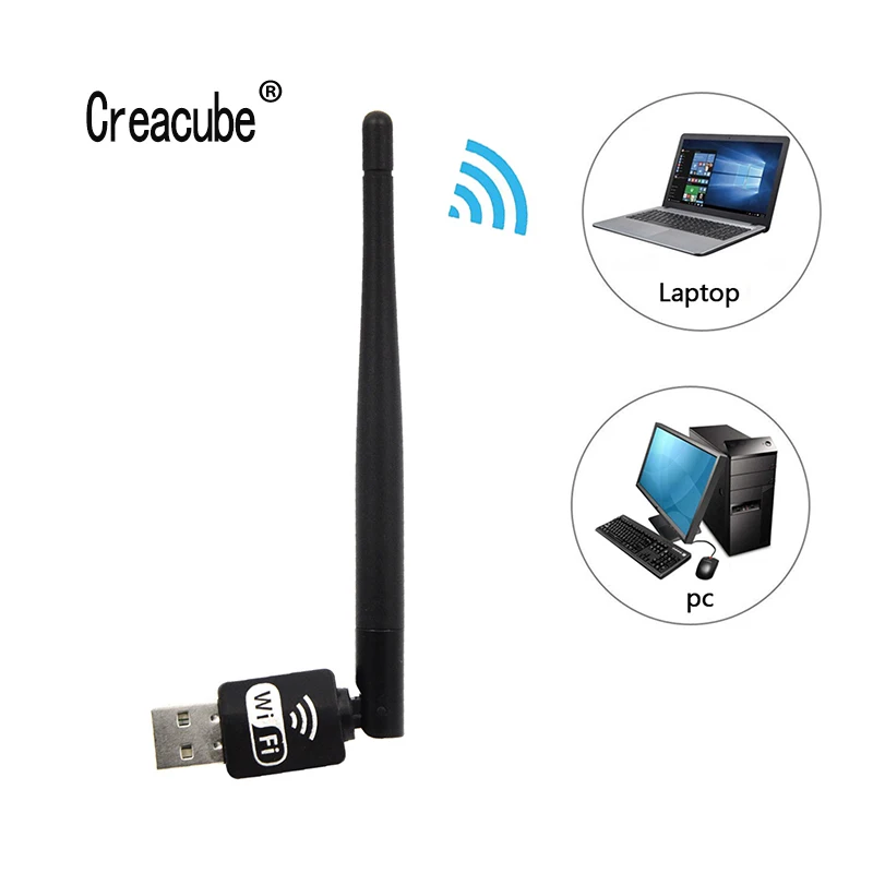 Creacube 150 Мбит/с м 2DBi 5DBi антенна беспроводной WiFi адаптер Dongle сетевая карта USB