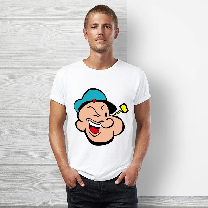 Брендовая одежда True reveler, футболка Popeye, Мужская футболка с коротким рукавом, летняя мультяшная футболка в стиле хип-хоп, забавная футболка из хлопка с моряком