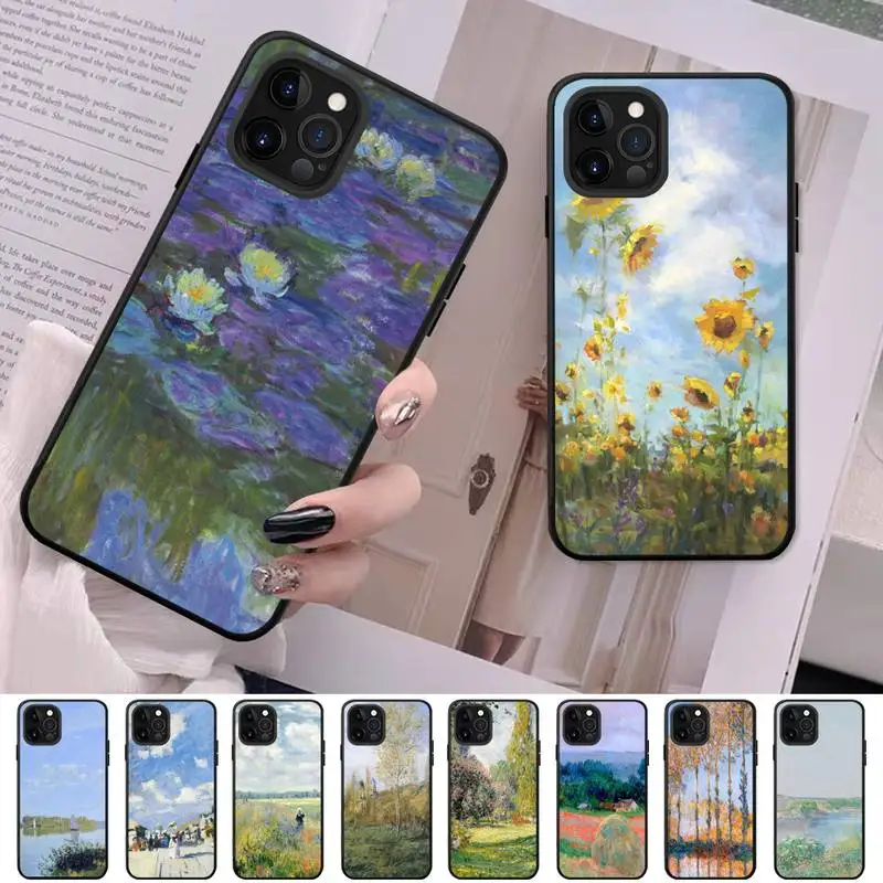 

Claude Monet art painting Phone Case For iPhone 13 11 8 7 6 6S Plus X XS MAX 5 5S SE 2020 XR 11 pro DIY Funda