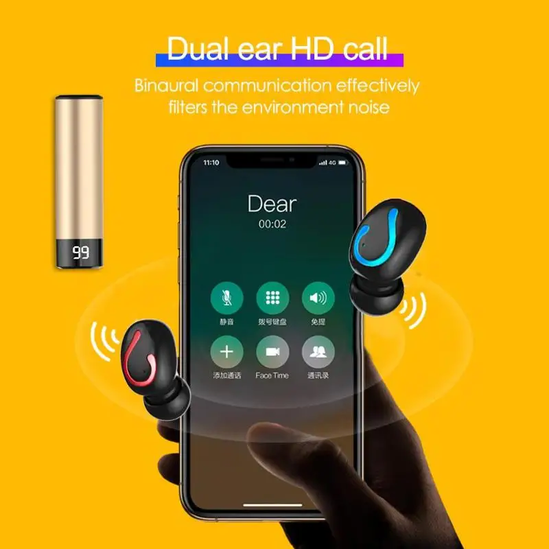HBQ Q67 Bluetooth 5 0 беспроводные наушники TWS спортивные с футляр для наушников Handsfree