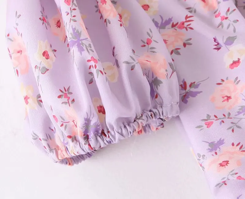 Шикарное фиолетовое цветочное женское платье Bazaleas винтажные женские платья с