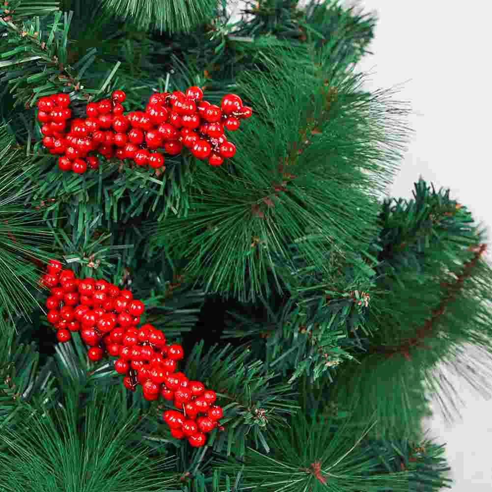 

6pcs Simulation Red Berries Christmas Tree Decoration Accessories Party Props